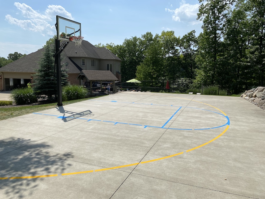 Half Basketball Court Striping in Southeast Michigan by Action Pavement Striping & Maintenance