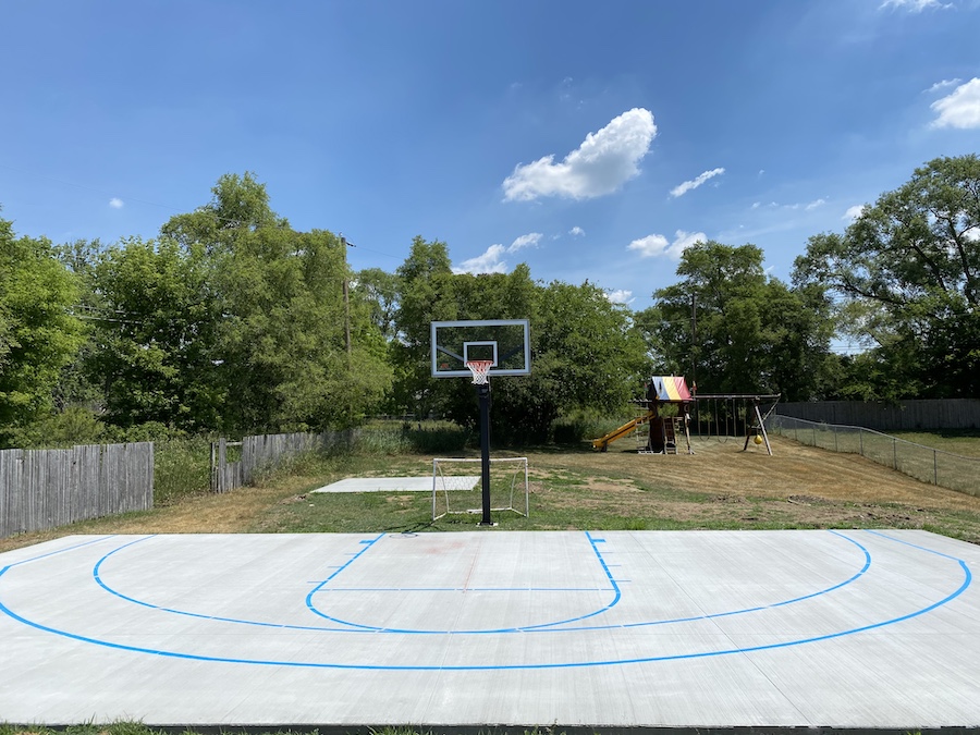 Recreational court striping by Action Pavement Striping & Maintenance in Michigan