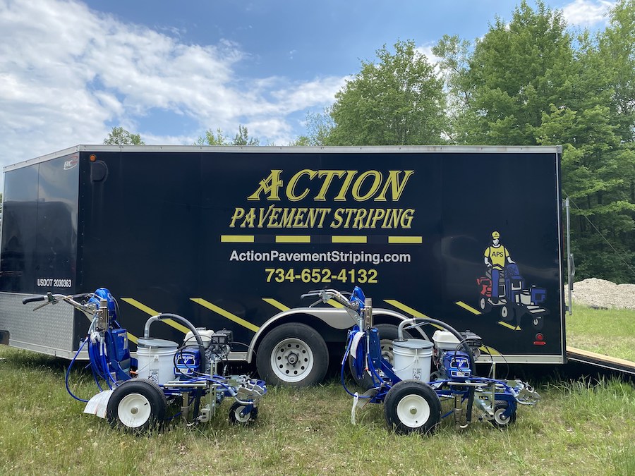 Action Pavement Striping & Maintenance truck and equipment