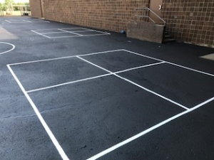 Four Square Striping For School Recess Playground