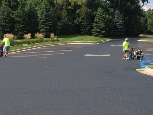 Glass Beading Striping Services Walled Lake MI - Action Pavement Striping - IMG_1081