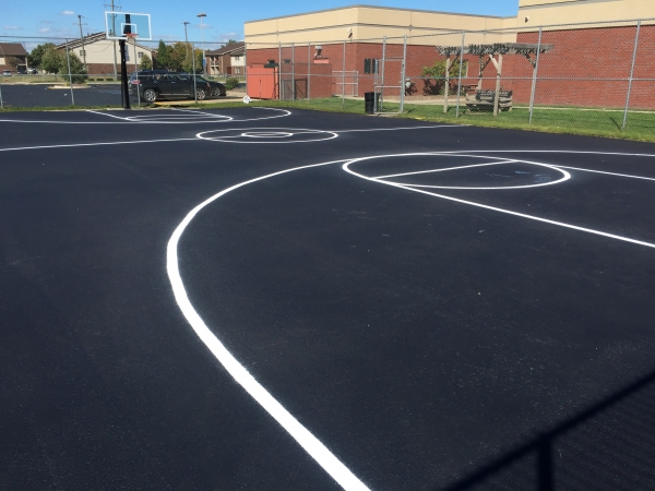 Basketball Court Striping West Bloomfield MI: Line Striping - APS - athletic-court-line-painting